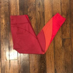 Outdoor Voices TechSweat 7/8 Leggings TriColor Red